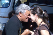 Auckland Maori Tours -  a traditional Maori greeting by pressing noses called a hongi